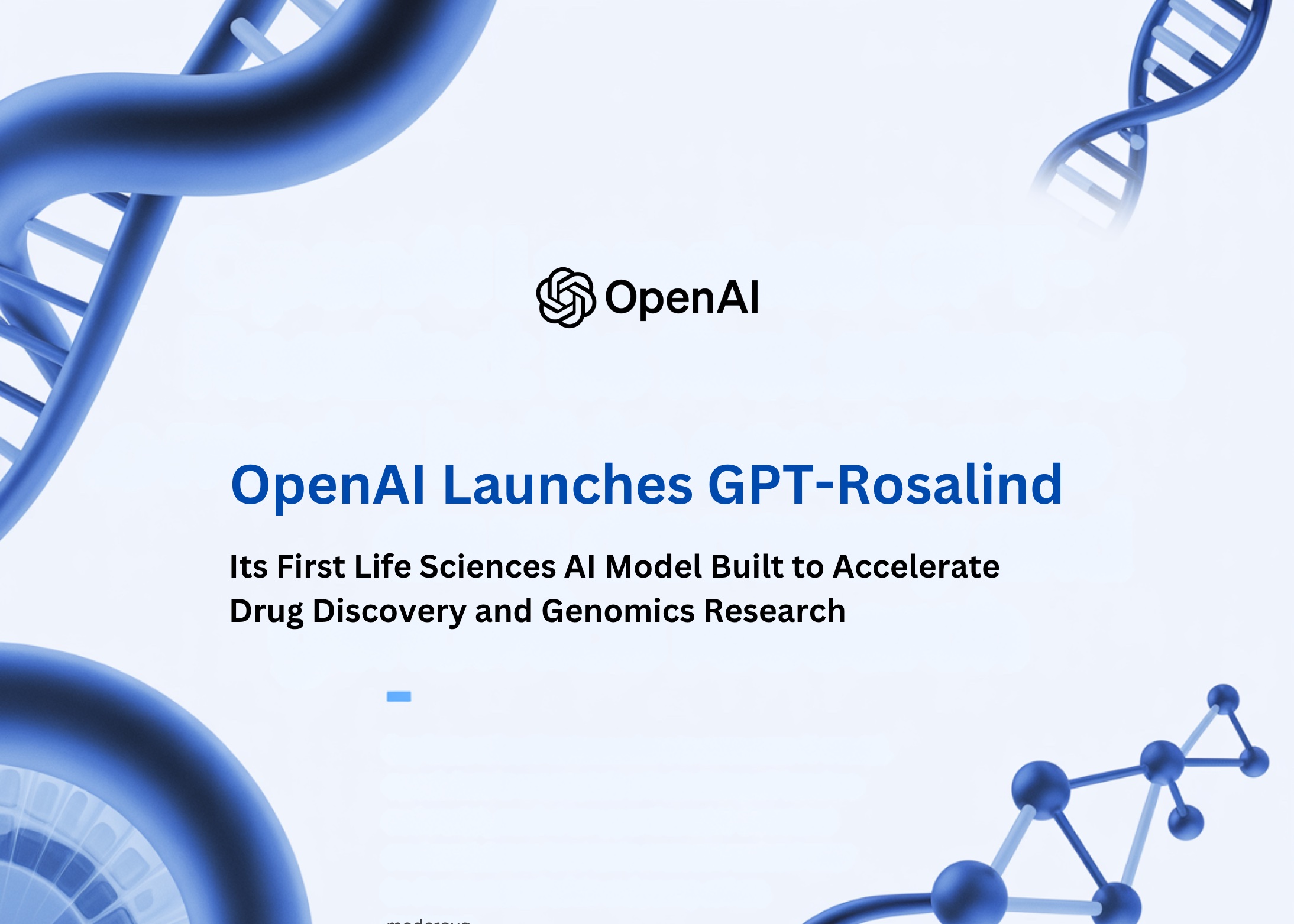 OpenAI GPT-Rosalind 공식 발표 배너 — 생명과학 추론 모델